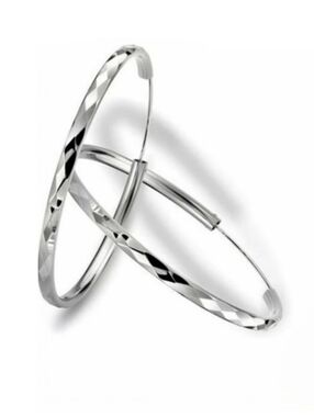 STERLING DIAMOND POLISHED HOOPZ 925